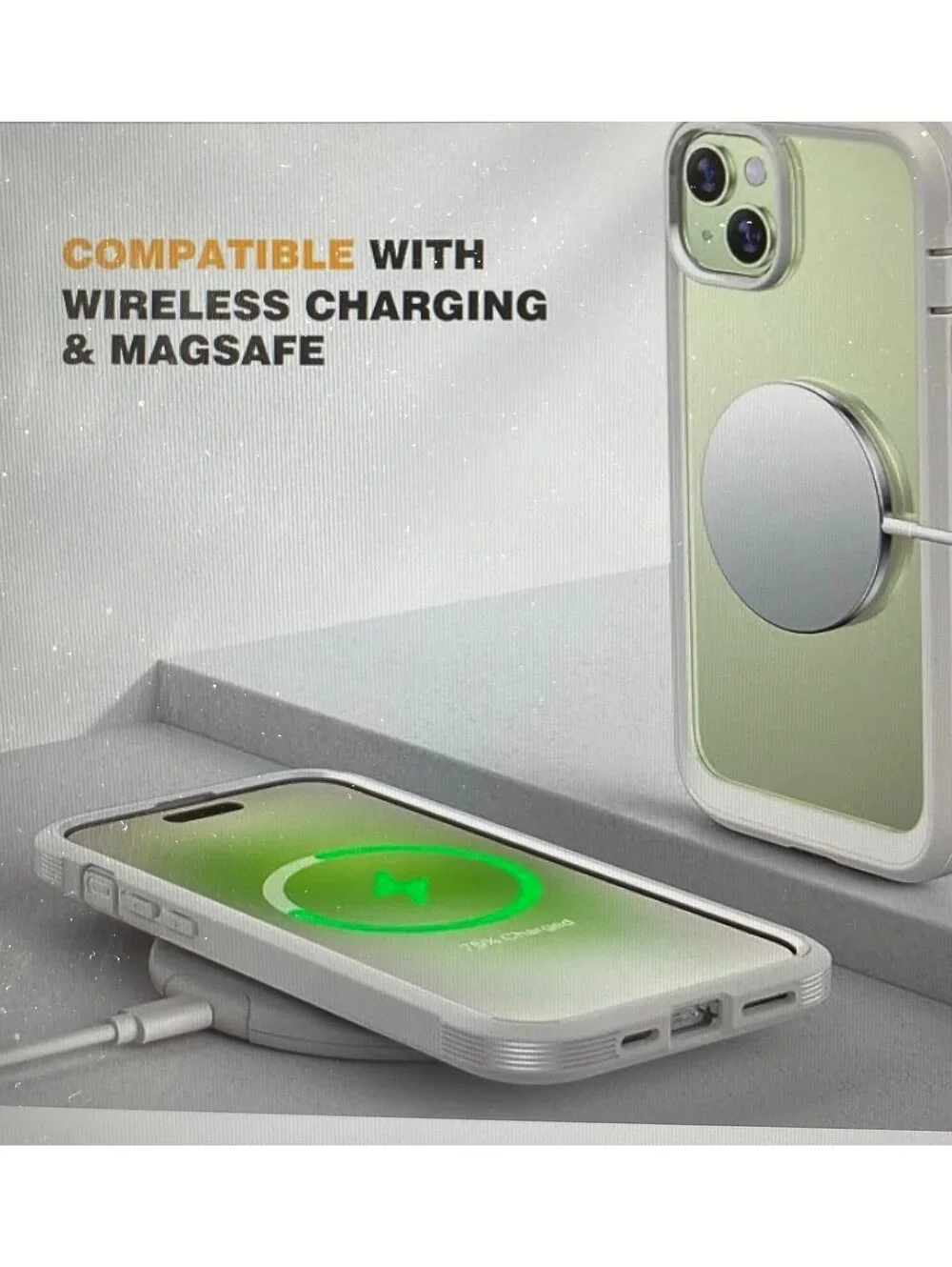 Diaclara Case for iPhone 15 White/Clear